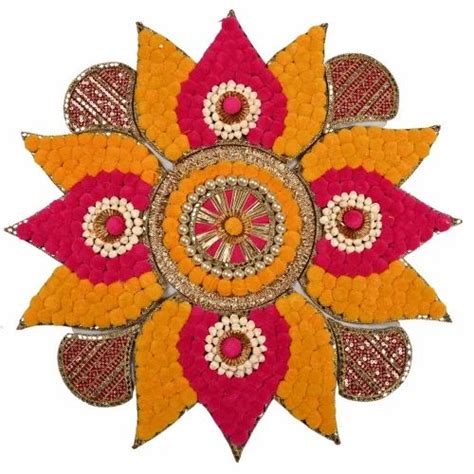 Traditional Multicolor Lotus Shape Diwali Rangoli, Packaging Type: Plastic Box, Size/Dimension ...