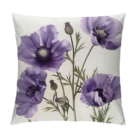 Chilfamy Purple Flower Bloom Close Up Pillow Covers Simple Life Modern