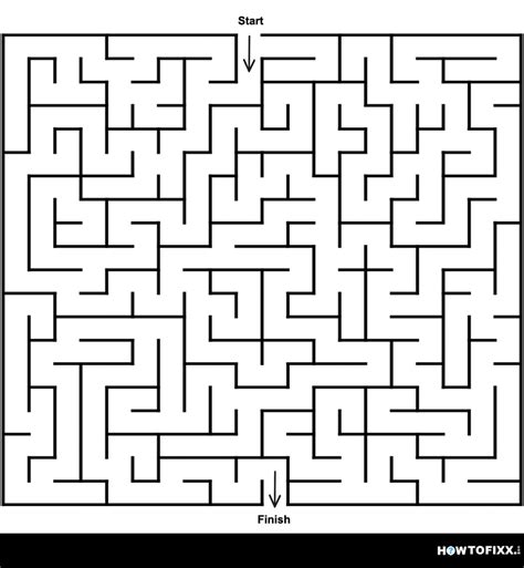 Easy/Hard Printable Maze Game PDF Download for Kids & Adults