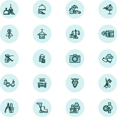 conjunto de iconos de servicios, ilustración, vector sobre fondo blanco
