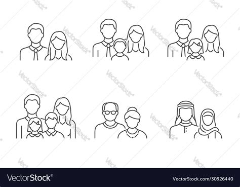 People Avatar Flat Icons Royalty Free Vector Image