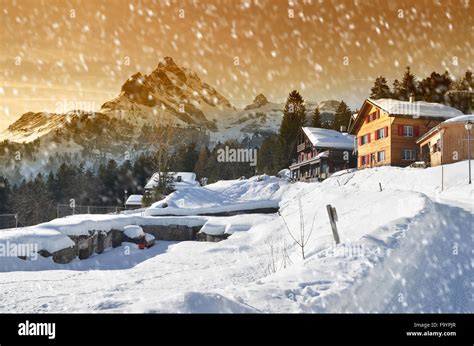 Winter in the Swiss Alps Stock Photo - Alamy