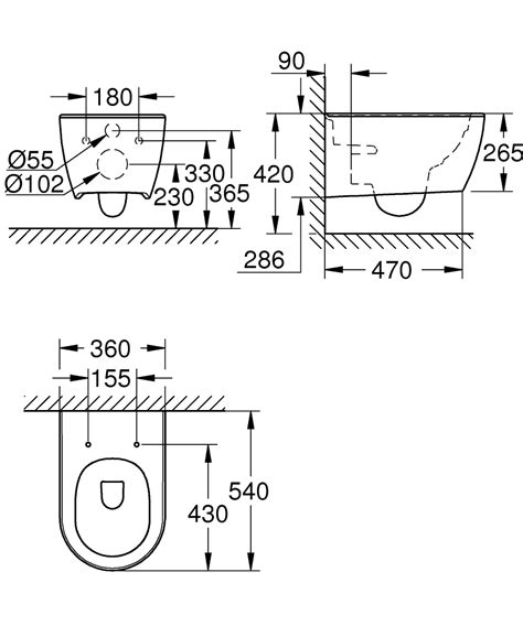 Essence Wall Hung Wc Horizontal Outlet