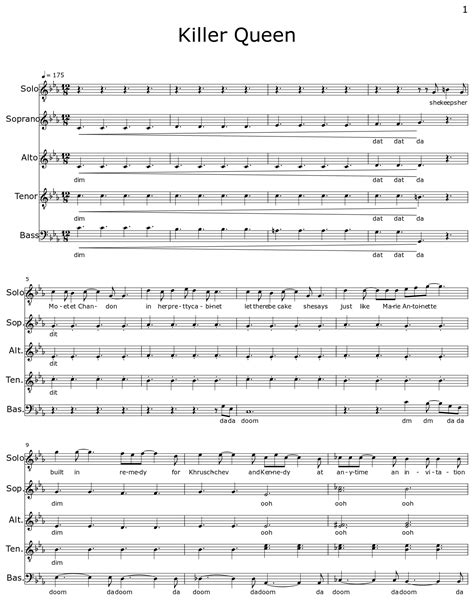 Killer Queen Sheet Music For Piano