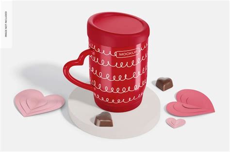 Mockup De Taza Del D A De San Valent N Perspectiva Archivo Psd Premium