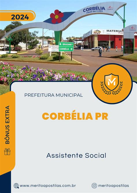 Apostila Assistente Social Prefeitura de Corbélia PR 2024 Mérito