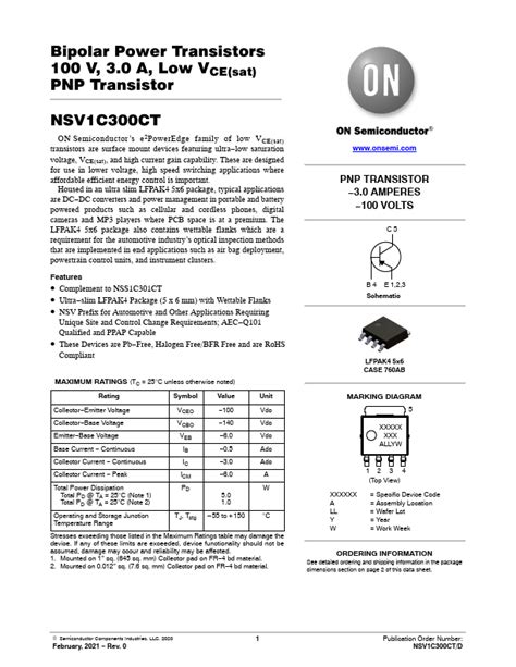Nsv C Ct On Semiconductor Transistors Hoja De Datos Ficha T Cnica
