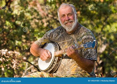 Happy Banjo Player Stock Photo Image Of Forest Brown 14924100