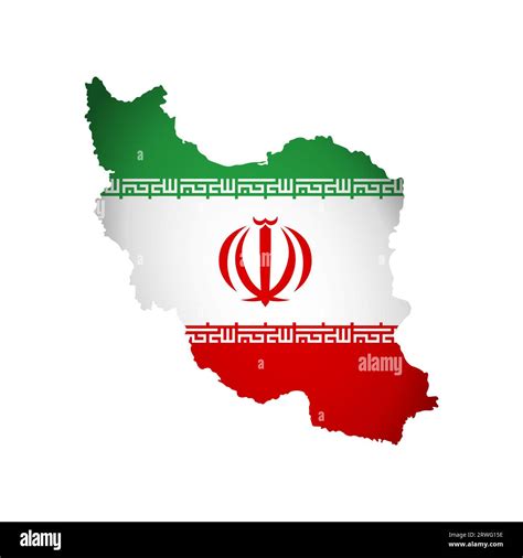 Vector Isolated Illustration With Iran National Flag With Shape Of