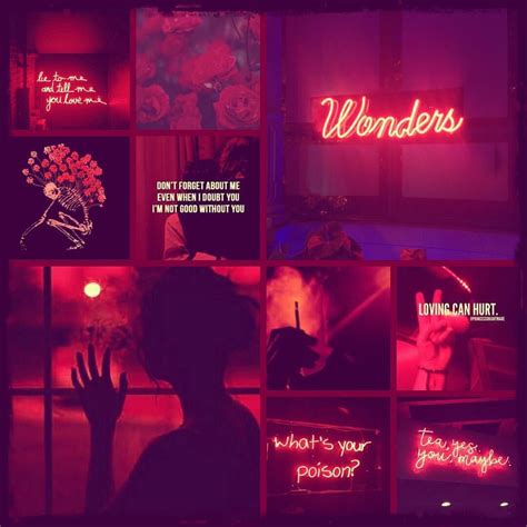 Red Neon Aesthetic Collage Aesthetic pastel wallpaper trendy wallpaper aesthetic backgrounds ...