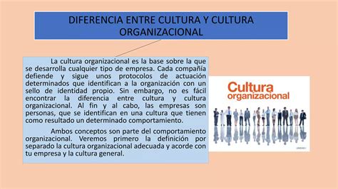 Diferencia Entre Cultura Y Cultura Organizacional Ppt