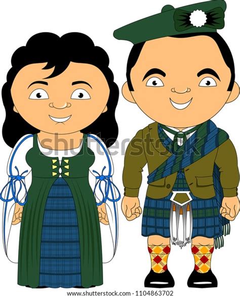 Man Woman Traditional Costume Vector Flat Stock Vector Royalty Free