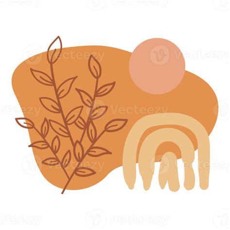 Aesthetic Boho Blob Shape And Outline Flower 11382407 Png