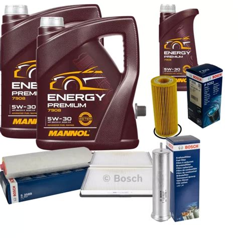 BOSCH INSPECTION SET 11 L Mannol Energy Premium 5W 30 Pour BMW 7er E65