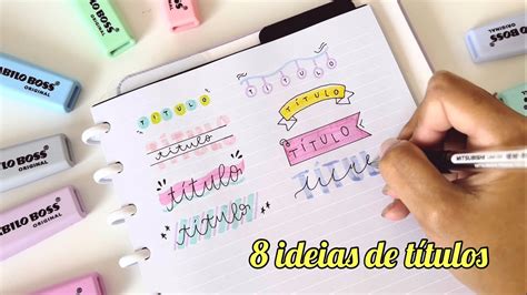 8 Ideias De Títulos Super Fáceis E Bonitos Para Você Decorar O Seu Caderno 📒 ️ Youtube