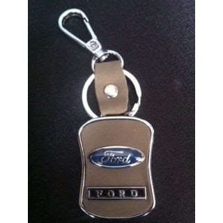 Ford Black Leather Imported Keychain