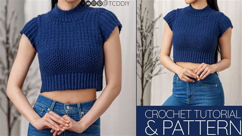 How To Crochet Mock Neck T Shirt Pattern And Tutorial Diy Youtube