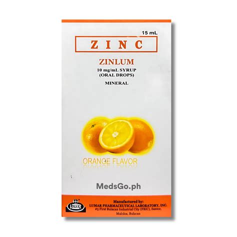 ZINLUM Zinc Sulfate Monohydrate 10mg ML Syrup Oral Drops 15mL