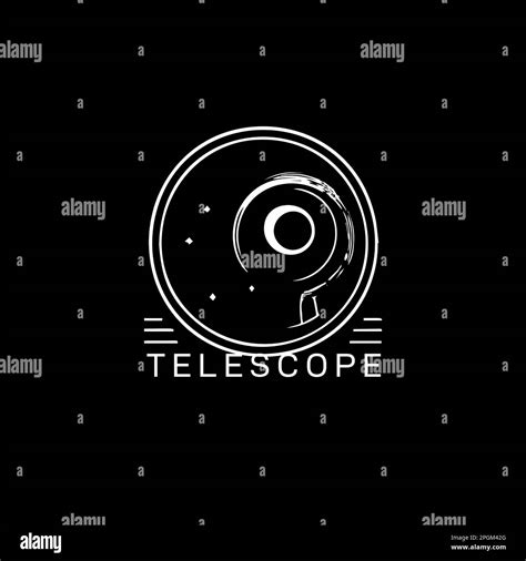 Telescope Icon Spyglass Logo Template Vector Illustration Stock