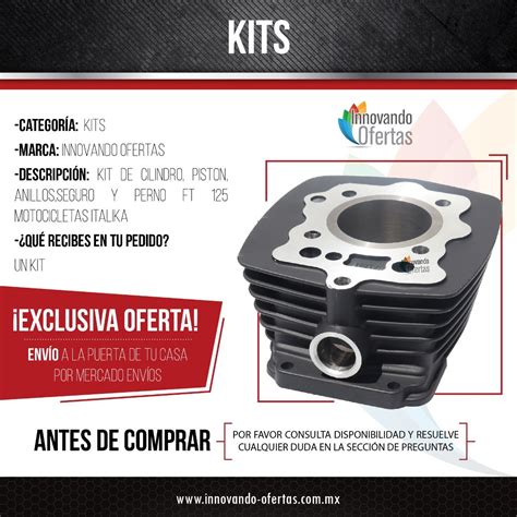 Kit Cilindro Con Pistón Y Anillos Motocicleta Italika Ft 125 899 00