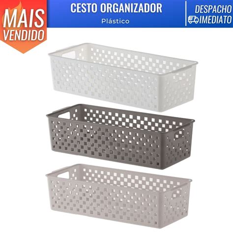 Cesto Organizador Quadratta Armário Gavetas Geladeira Cozinha