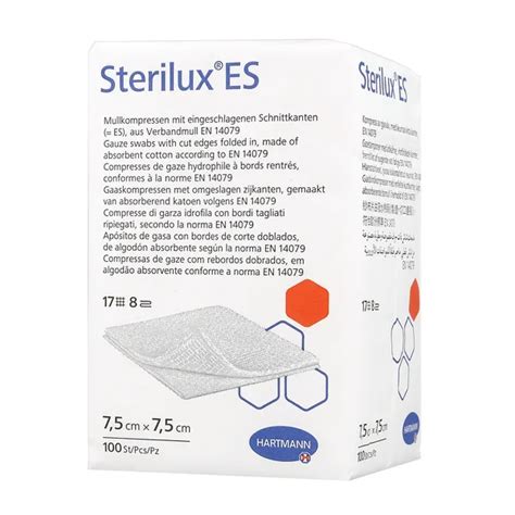 Sterilux ES kompresy niejałowe 17 nitkowe 8 warstwowe 7 5 x 7 5 cm