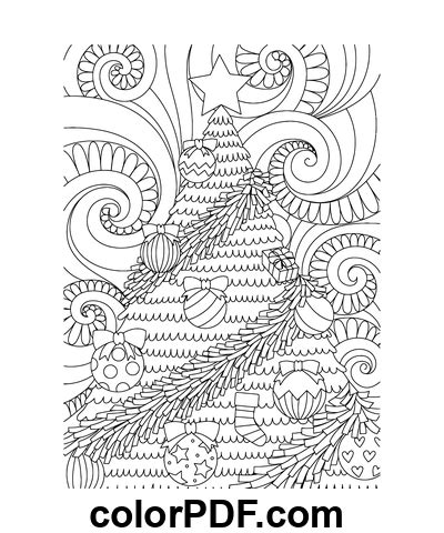 Arbre De No L Swirl Zentangle Coloriages Et Livres En Pdf