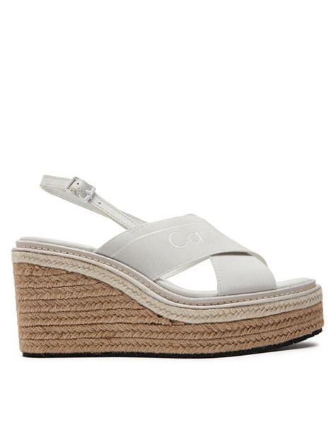 Espadrile Calvin Klein Wedge Sandal He Hw Hw Alb Epantofi Ro