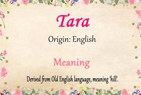 Tara Name Meaning | Names with meaning, Meaning of your name, Names