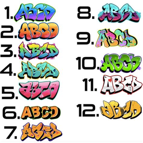 Custom Graffiti Words Your Personalized Graffiti JPEG 2 Or More Words