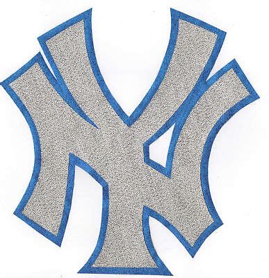 HUGE METALLIC NEW YORK YANKEES IRON ON PATCH EBay