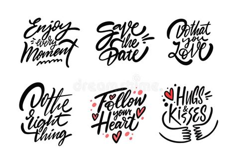 Modern Brush Calligraphy Phrase Hand Drawn Colorful Cartoon Style