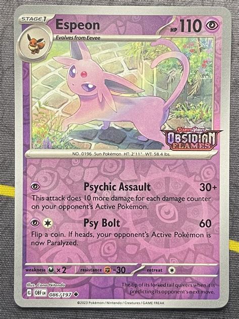 Espeon Obsidian Flames Stamped Best Buy Reverse Holo Promo Sv