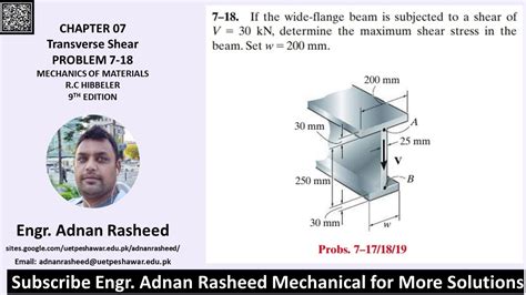 7 18 Determine The Maximum Shear Stress In The Beam Mechanics Of