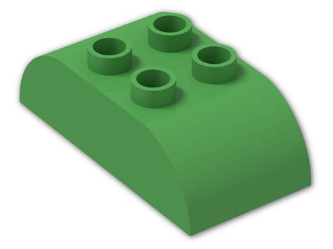 Duplo Brick 2 X 4 With Curved Top 98223 Bright Green