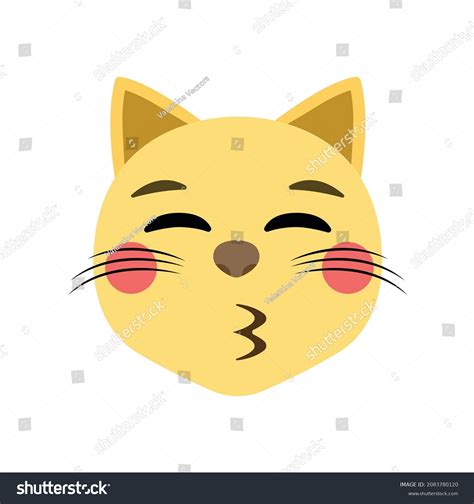 Kissing Face Cat Emoji Face Vector Stock Vector (Royalty Free) 2083780120 | Shutterstock