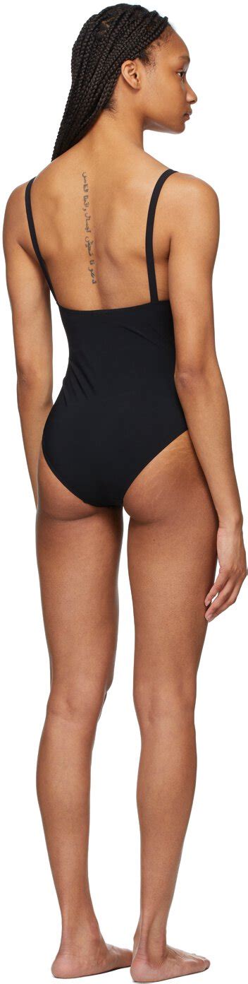 Buy TotÊme Deep Neck Swimsuit 200 Black At 25 Off Editorialist