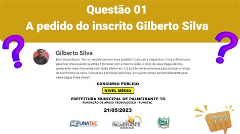 QUESTÃO 01 A PEDIDO DO INSCRITO GILBERTO SILVA YouTube