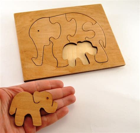 Holz Puzzle Aus Holz Elefanten Holz Tier Geschenk Etsy