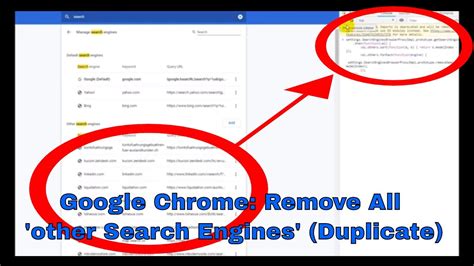 Google Chrome Remove All Other Search Engines Duplicate Youtube