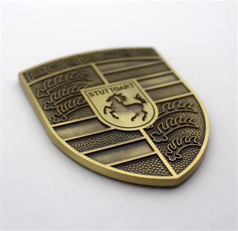 Porsche Crest Metal Enamel Car Emblem 3 Inch Tall Sticker B