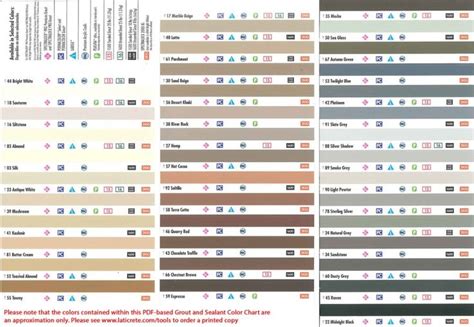 Prism Grout Color Chart