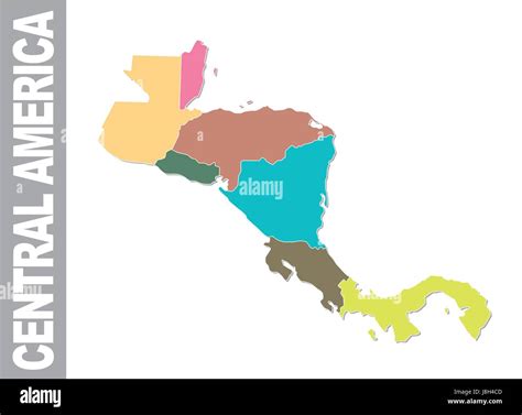 Colorful Central America Administrative And Political Vector Map Stock