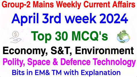 Group April Rd Week Current Affairs Top Mcq S