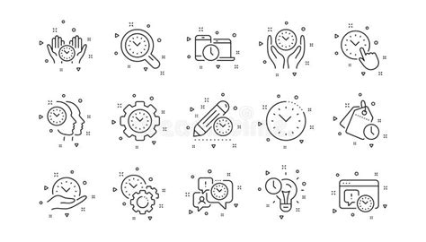 Pictogrammen Voor Tijdbeheer De Tijdopnemerplan Van De Klok En