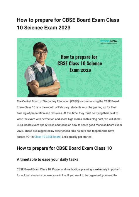 How To Prepare For Cbse Board Exam Class 10 Science Exam 2023 By