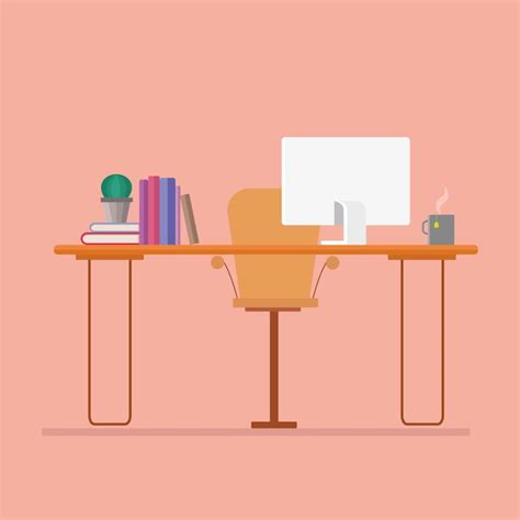 Premium Vector Work Desk Illustration