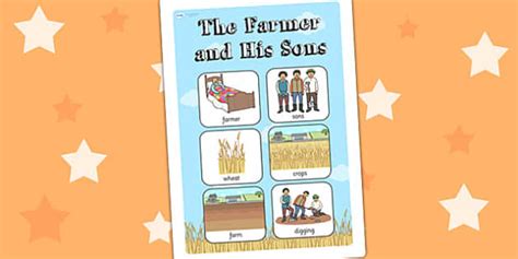 The Farmer And His Sons Vocabulary Poster Teacher Made