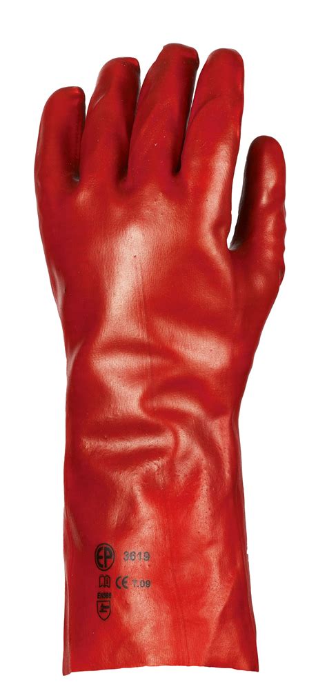 Gants Manutention Rouge Enduction Pvc Sur Support Tricot Cm