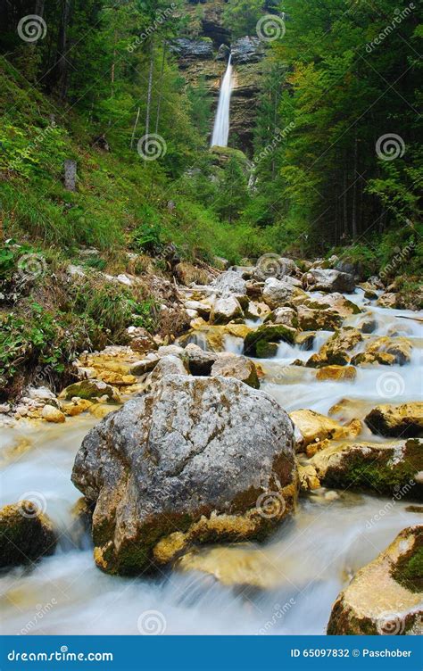 Wasserfall Pericnik Nationalpark Triglav Slowenien Stockfoto Bild